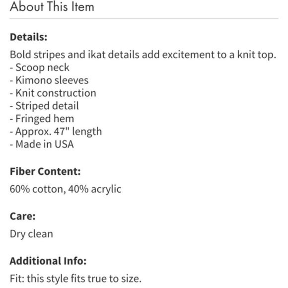 Blue Wildfox "Frida Traveler Fringe" Sweater/ Poncho XS - Picture 9 of 9